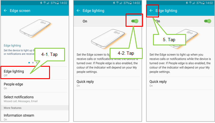 Galaxy S6 edge: How do I use Edge lighting and People edge features on Edge screen?