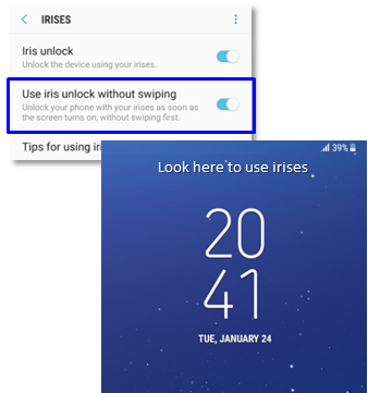 Galaxy S8: Iris scanner