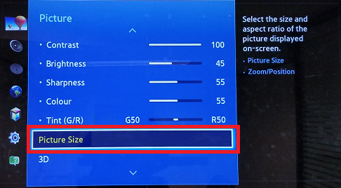 How can I Change the Picture Size of my Samsung TV?