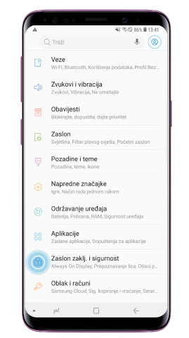 Otvorite „Postavke“ i dodirnite „Zaključavanje zaslona i sigurnost“