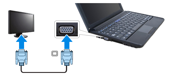 Spojite notebook na VGA utor monitora koristeći VGA kabel (15-pin)