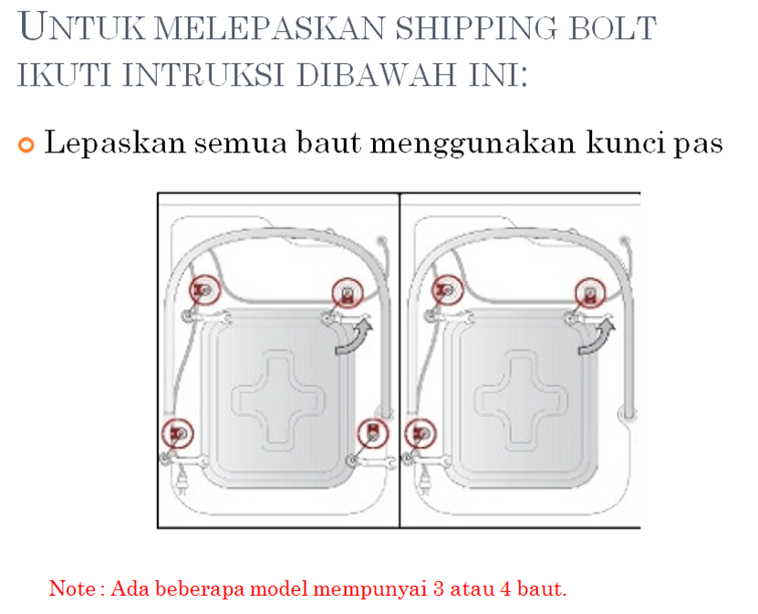 Cara instalasi mesin Samsung Model Front Loading :