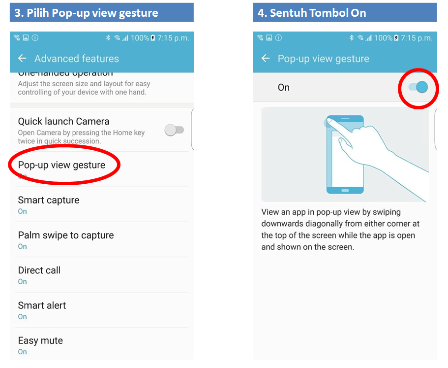 Cara Mengaktifkan Pop Up View Gesture Pada Galaxy S7 Samsung Indonesia