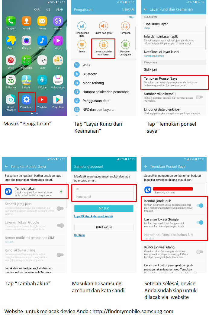 Bagaimana cara mengaktifkan fitur find my mobile?
