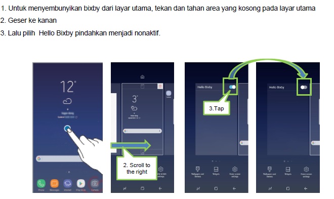 Cara menonaktifkan Bixby dari layar utama pada Galaxy S8/S8+?
