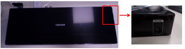Dimanakah letak port Ex Link pada TV QLED saya?