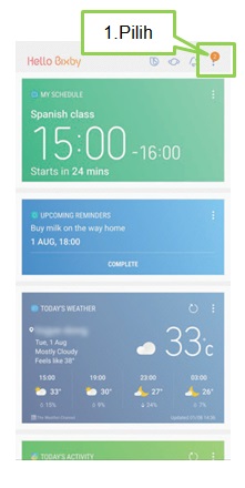 Cara mengatur tampilan Cards pada Bixby Note 8