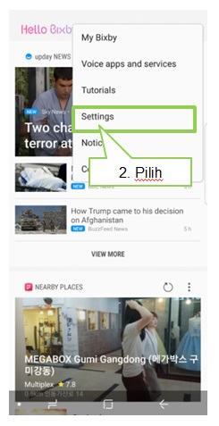Cara mengatur pilihan Bahasa pada Bixby Voice Note 8