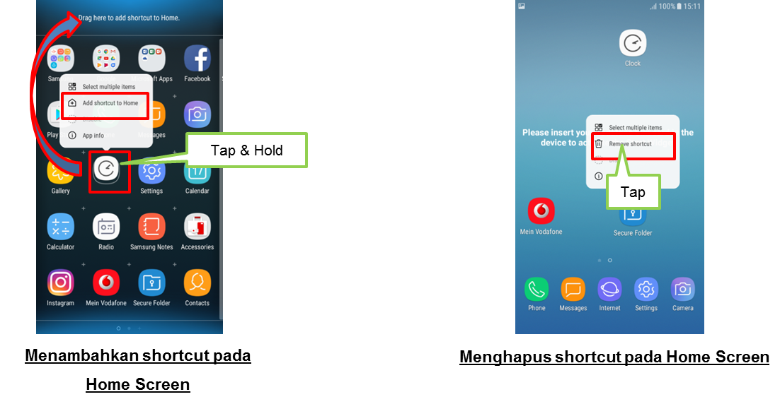 Bagaimana caranya menambah atau menghapus shortcut pada Home Screen di Galaxy J 2017?