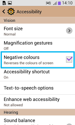 What is Negative colours option in Samsung Galaxy Grand Neo ( GT-I9060 ) ?