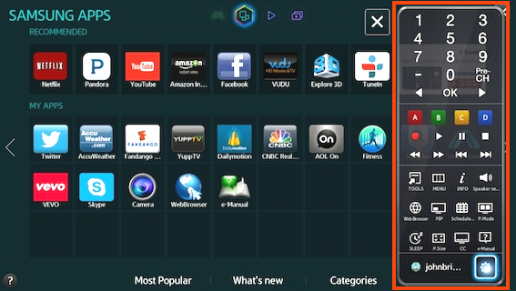 What are the controls available for Virtual Remote control in Samsung H