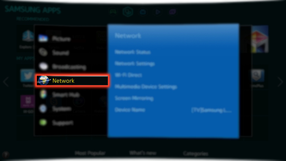 How to connect to a Wired Internet Network Manually in Samsung Smart TV?