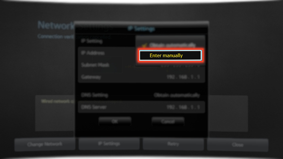 How to connect to a Wired Internet Network Manually in Samsung Smart TV?