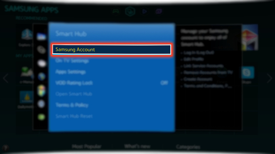 How to delete a Samsung account from Samsung Smart TV?