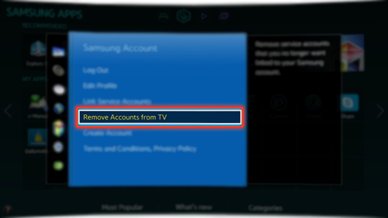 How to delete a Samsung account from Samsung Smart TV?