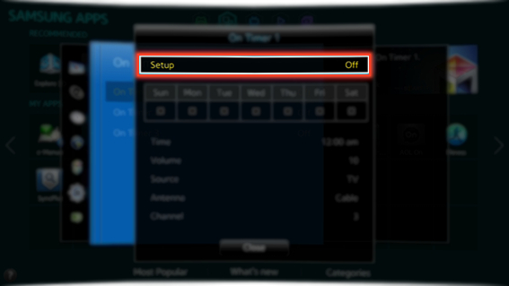 How to setup a Schedule for the Smart TV to automatically Turn On at a specific time?