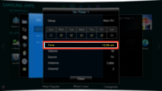 How to setup a Schedule for the Smart TV to automatically Turn On at a specific time?