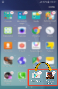 How to create Folder on the apps screen in Samsung Galaxy J5(SM-J500F)?