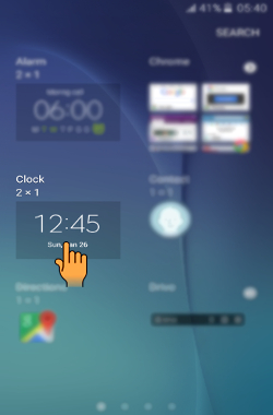 How to add Widgets to the home screen in Samsung Galaxy J5(SM-J500F)?