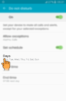 How to activate Do Not Disturb mode in Samsung Galaxy J5(SM-J500F)?