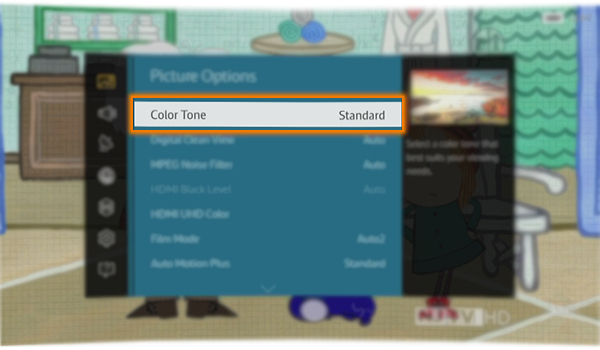 How to adjust the Color Tone in Samsung SUHD 4K Curved Smart TV JS9000?