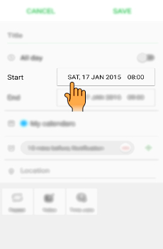 How to add event in S Planner in Samsung Galaxy J Series?