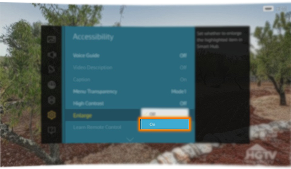 How to enlarge the Font in Samsung SUHD 4K Curved Smart TV JS9000?