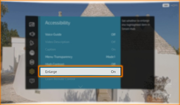 How to enlarge the Font in Samsung SUHD 4K Curved Smart TV JS9000?