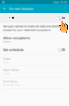 How to activate Do Not Disturb mode in Samsung Galaxy J7(SM-J700F)?