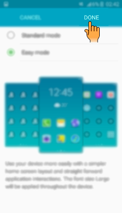 How to enable Easy mode in Samsung Galaxy J7(SM-J700F)?