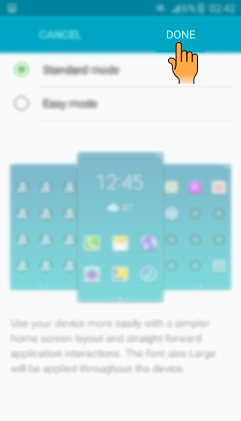 How to disable Easy mode in Samsung Galaxy J7(SM-J700F)?