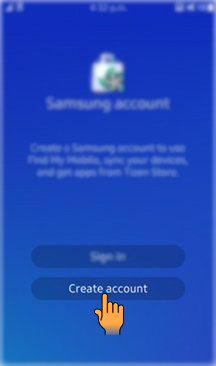 How to create Samsung account in Samsung Z3(SM-Z300H)?