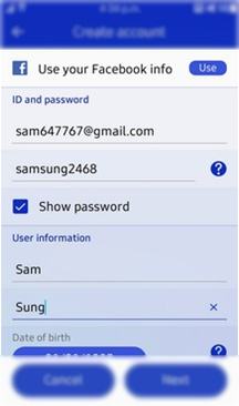 How to create Samsung account in Samsung Z3(SM-Z300H)?