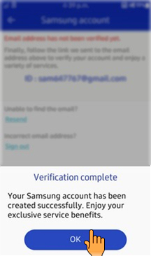 How to create Samsung account in Samsung Z3(SM-Z300H)?
