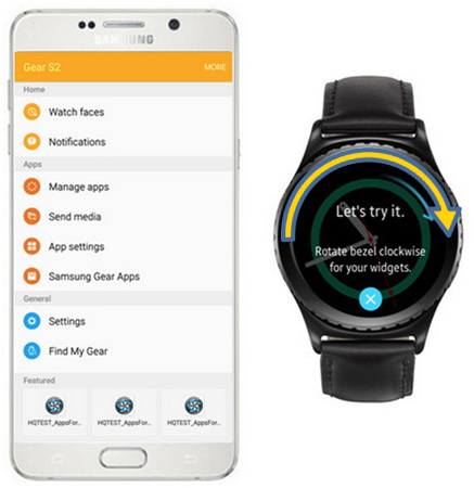 cover and touch with palm galaxy watch