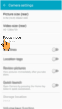 How to use Camera settings in Samsung Galaxy J2(SM-J200G)?