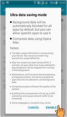 How to enable Ultra Data Saving Mode in Samsung Galaxy J2(SM-J200G)?