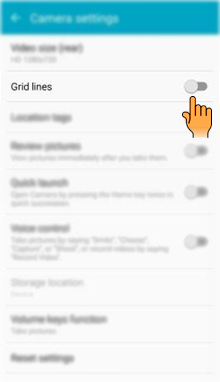 How to use Camera settings in Samsung Galaxy A7-2016(SM-A710FD)?
