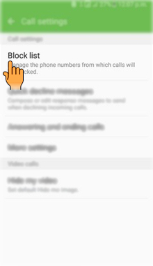 How to add contact in Block list in Samsung Galaxy J2-2016(SM-J210F)?