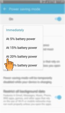 How to enable Power saving mode in Samsung Galaxy J2-2016(SM-J210F)?
