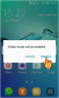 How to enable/disable S bike mode in Samsung Galaxy J1(4G)?