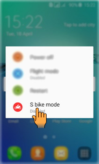 How to enable/disable S bike mode in Samsung Galaxy J1(4G)?