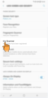 Bagaimana cara menghapus Iris terdaftar pada Galaxy Note 8 (SM N950FD)?