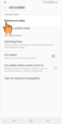 Bagaimana cara menghapus Iris terdaftar pada Galaxy Note 8 (SM N950FD)?