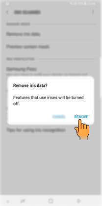 Bagaimana cara menghapus Iris terdaftar pada Galaxy Note 8 (SM N950FD)?