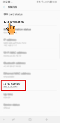 Where can I check the Model Code, Serial Number & IMEI code in Samsung Mobile Phones?