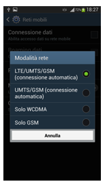 Si consiglia di verificare con il proprio opperatore di rete se si possiede una scheda SIM abilitata per la rete LTE o per accedere alle impostazioni della rete mobile LTE