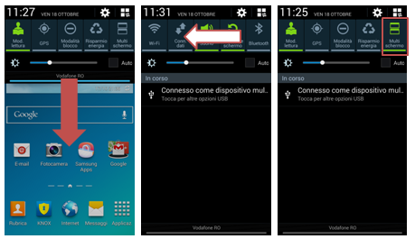 Potete attivare o disattivare la funzione multischermo