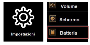 Selezionare Batteria