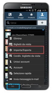 Premi sul tasto Menu e seleziona poi Importa/Esporta